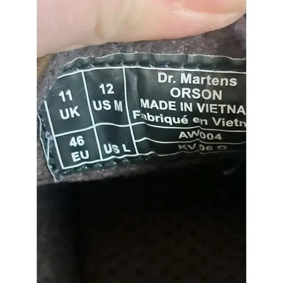 Dr. Martens Mens 12M Orson AW004 Brown Smooth Leather Slip On Dress Shoe Loafer - Picture 7 of 8